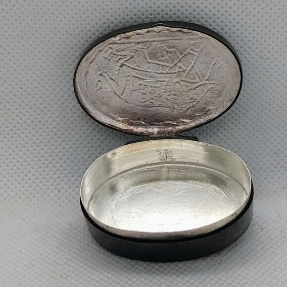 Vtg Silver Cloisonne Enamel Indian Elephant Hinged Pill Snuff Trinket Box - Picture 9 of 10